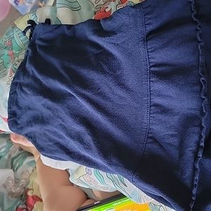 EUC STITCH TREND Navy frill skirt